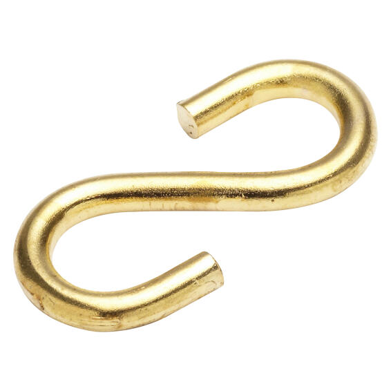 S-hooks open polish brass plated 3.0x8.5mm 2pc standers