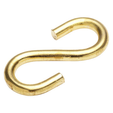 S-hooks open polish brass plated 3.0x8.5mm 2pc standers