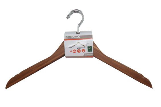 Spaceo wooden coat hanger 4 pack