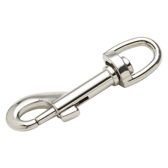 Pump snap hook with swivel eye nickel plated 10x66mm standers