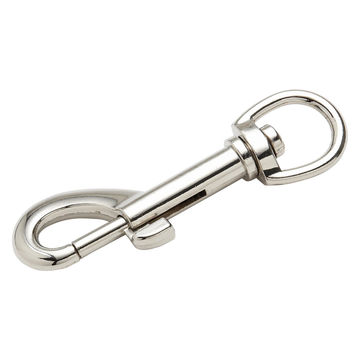 Pump snap hook with swivel eye nickel plated 15x75mm standers