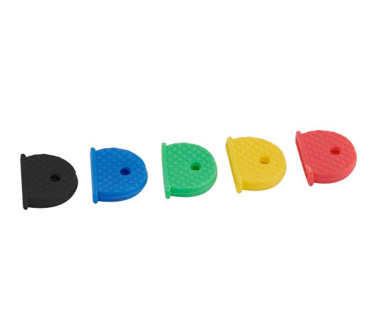 Key head covers round assorted colours 17mm 5pc standers