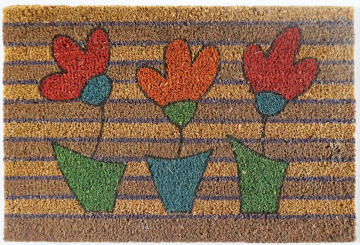 Doormat VBC Natural Floral Pots Printed 40x60cm