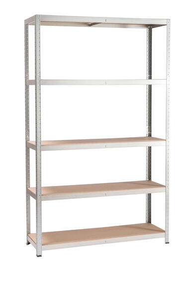 Spaceo mdf board & metal shelving 5 tiers w120xd40xh196cm