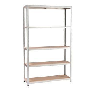 Spaceo mdf board & metal shelving 5 tiers w120xd40xh196cm