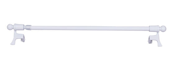 Inspire cafã© curtain rod  + pressure ball caps 7&9mm diam white 50x80cm