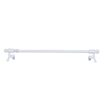 Inspire cafã© curtain rod  + pressure ball caps 7&9mm diam white 50x80cm
