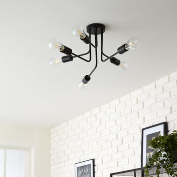 ceiling light E27 60w iron black spider