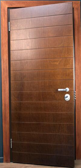 High Security Steel Door with frame (prehung) Birch Ply Cladding-Right Hand Opening-1200x2030