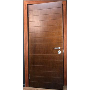 High Security Steel Door with frame (prehung) Birch Ply Cladding-Right Hand Opening-1200x2030