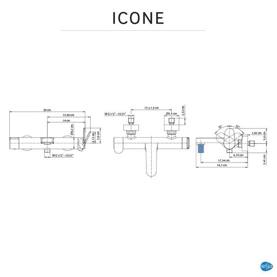 Sensea Icone Bath Mixer Black 
