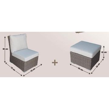 Sofa Set Corner Set Wicker Manhattan NATERIAL