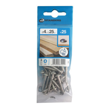 WOOD SCREW ROUND HEAD POZIDRIVE, STAINLESS STEEL 316 A4, 4X25, 25PCS, P1