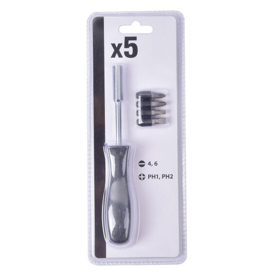1/4 ratchet + 4 screwdrivers bits set
