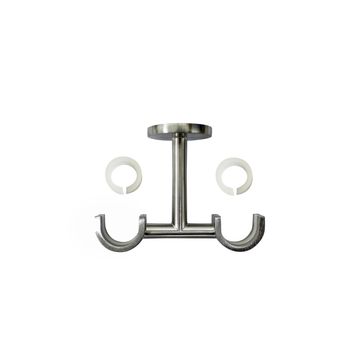 1pc c double fix curtain bracket glam chrome brushed d20/d28 95/90mm inspire
