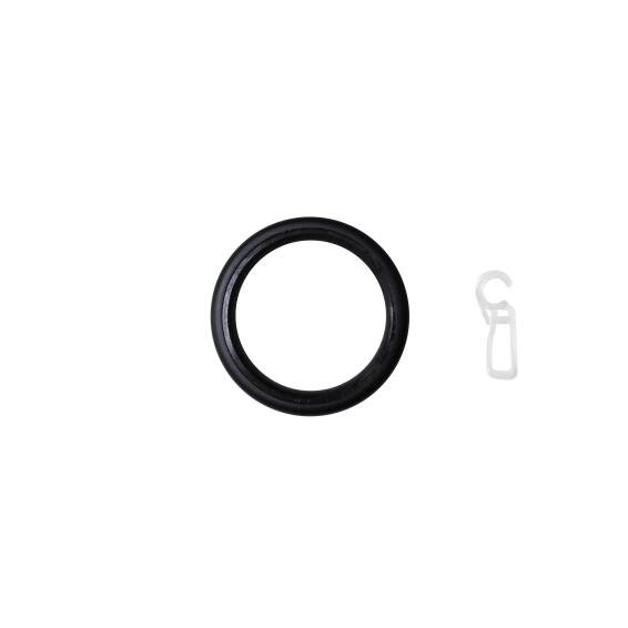 Inspire 10pcs curtain rings hooks graph/facto mat black d28