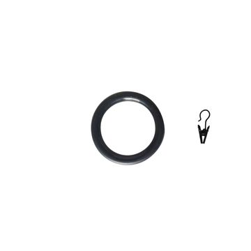 Inspire  graphite curtain ring clips matt black 20mm 10pce