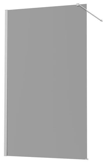 Sensea Remix Shower screen and Arm Brush Nickel with smoked glass W90cmxH200cm