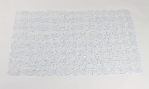 Stone rectangular anti-slip bathmat transparent W40cmxD70cm