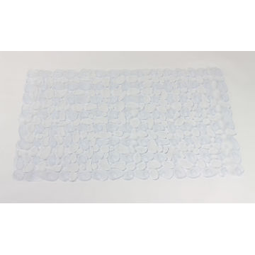 Stone rectangular anti-slip bathmat transparent W40cmxD70cm