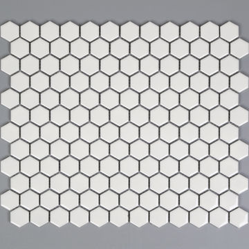 Artens Mosaic Tile Hexagon White Glossy L23cm x W23cm 