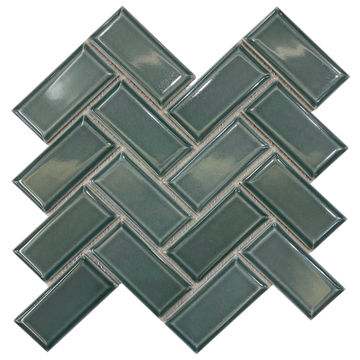 Mosaic Porcelain Metro Green Chevron ARTENS 30x30cm