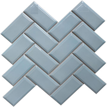 Mosaic Tile Porcelain ARTENS Metro Light Blue Chevron L30cm x W30cm (per sheet)