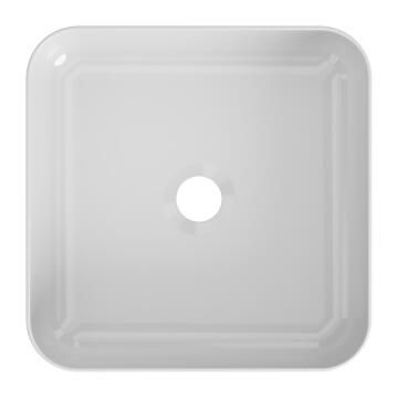 Counter basin ceramic square Studio white with glossy finish 36x36x12cm