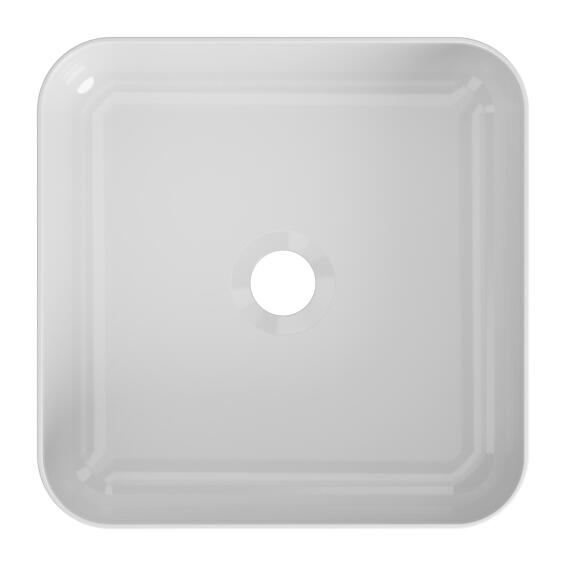 Counter basin ceramic square Studio white with glossy finish 36x36x12cm