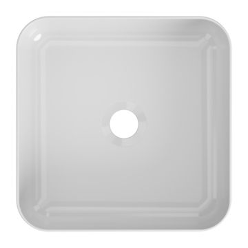Counter basin ceramic square Studio white with glossy finish 36x36x12cm