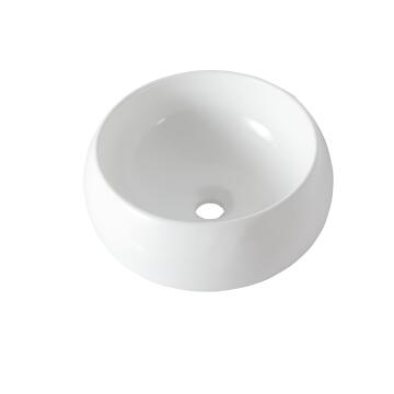 Counter basin ceramic round LUNE white with glossy finish 40x40x15,5cm