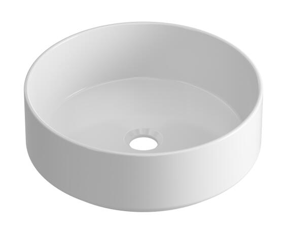 Counter basin ceramic round Studio white with glossy finish 37x37x12cm