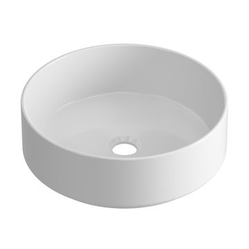 Counter basin ceramic round Studio white with glossy finish 37x37x12cm