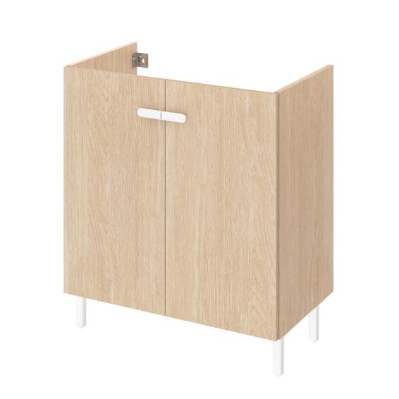 Sensea Easy Bathroom Cabinet With Two Doors Oak W70cmxD40cmxH80cm (basin excluded, vanity only)