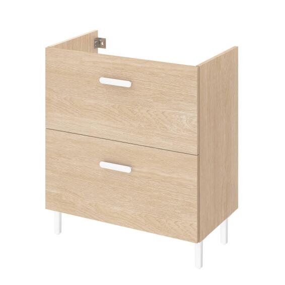 Sensea Easy Bathroom Cabinet With 2 Drawers Oak W70cmxD40cmxH80cm (basin excluded, vanity only)