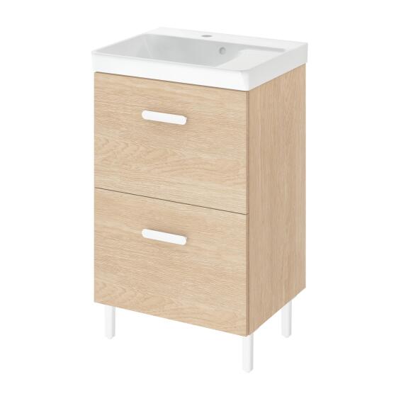 Sensea Easy Bathroom Cabinet 2 Drawers oak W50cmxD40cmxH80cm