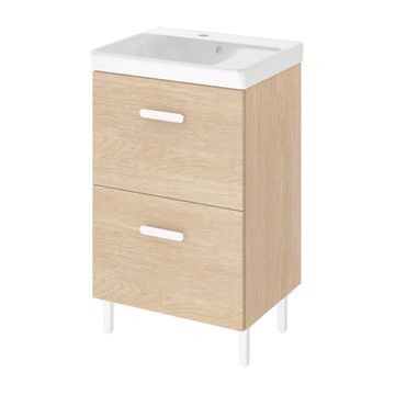 Sensea Easy Bathroom Cabinet 2 Drawers oak W50cmxD40cmxH80cm