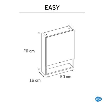 Sensea Easy Mirror Cabinet 1 Door Matt White 50cm