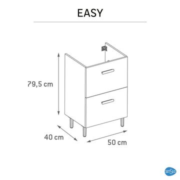 Sensea Easy Bathroom Cabinet With Two Doors White W50cmxD40cmxH80cm (basin excluded, vanity only)