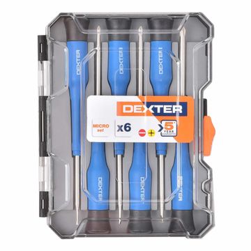 Set of 6 precision screwdrivers DEXTER