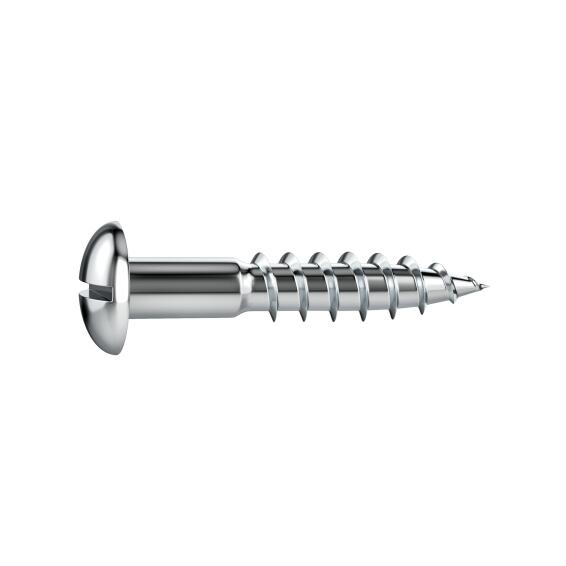 V12 WOODSCREW ROUND HEAD SLOTTED DRIVE STEEL WHITE ZINC PLATED FREE FROM CHROMIUM-VI 4X25 - 30 PIECES
